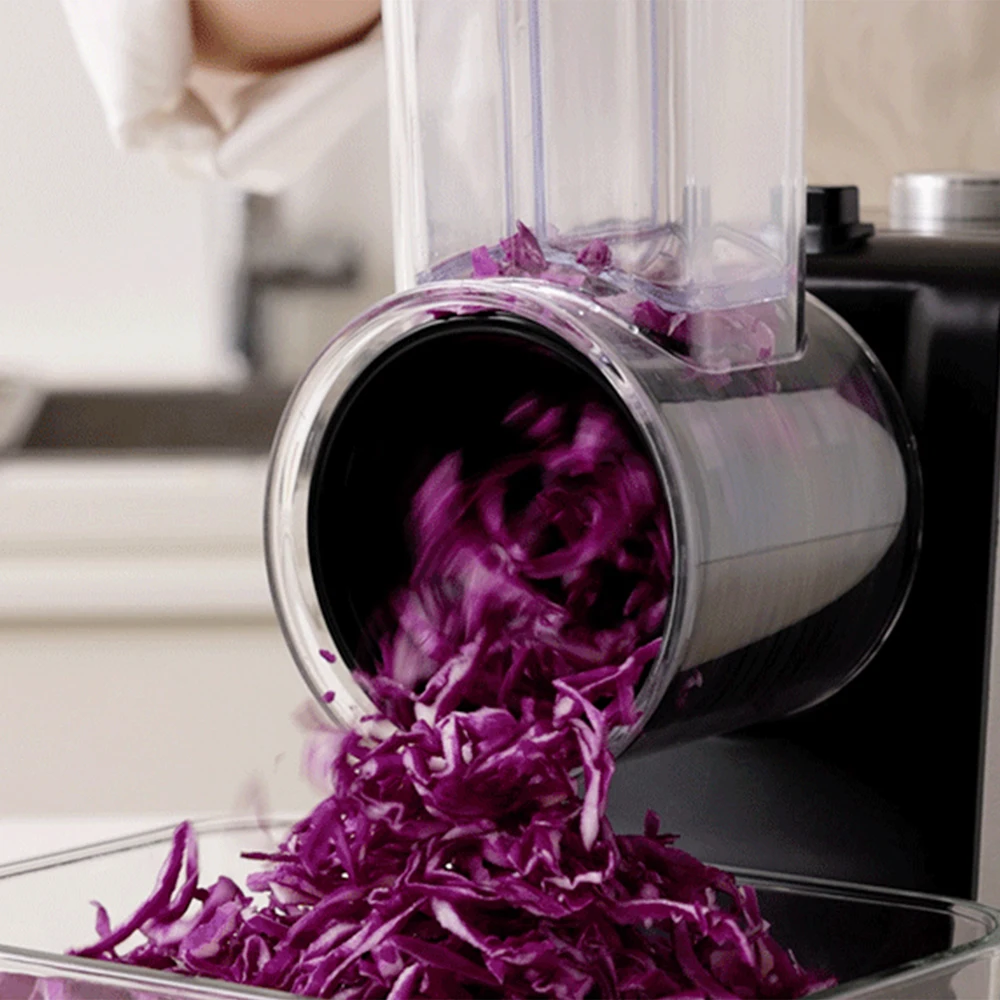 kf-Aee3eac83e8414cec8e1ce211c3cf0cbcy 전동채칼 다기능 야채 커터 슬라이서 무 감자 당근 파 마늘 양배추 - 이미지 1