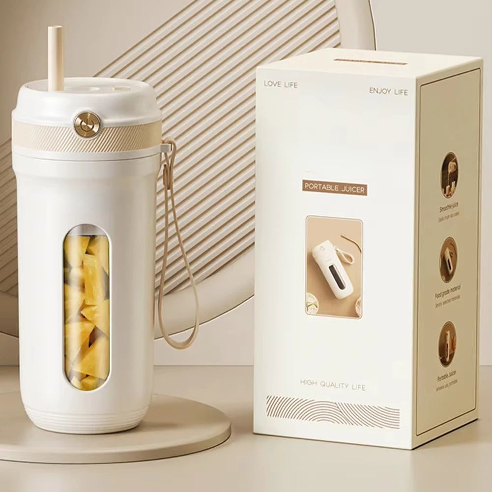 kf-S761999a34a9c4b98985973fd378311b23 주방용 전기 휴대용 믹서기 충전식 전기 스무디 착즙기, 원 단추 온 오프 스무디 밀크쉐이크 메 - 이미지 1