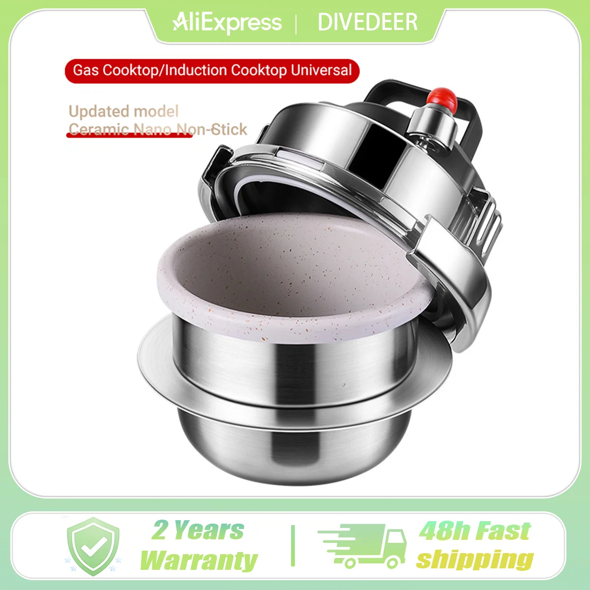 kf-S99735de89f524e57b1636d94926d9b65P 업그레이드 비 스틱 압력 냄비 소형 야외 캠핑 0.8L-1.6L 가정용 가스 유도 밥솥 압력 냄비 요리 5 그릇 쌀 - 이미지 1